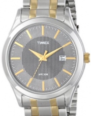 Timex Men's T2N799 Elevated Classics Dress Charcoal Dial Two-Tone Bracelet Watch