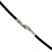 New BLACK Leather Cord Chain Sterling Silver Necklace 16 Long