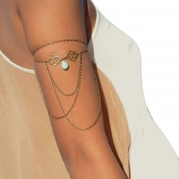 Susenstone(TM) Women Turquoise Drop Arm Harness Slave Chain Upper Armband Cuff Armlet Bracelet
