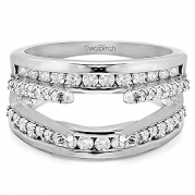 1.04 Ct Twt Combination Cathedral and Classic Ring Guard set with Diamonds G-H,I1-I2 (1 CT)