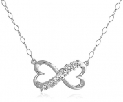 Sterling Silver Infinity Heart Diamond Necklace (.03 cttw, H-I Color, I2-I3 Clarity), 18