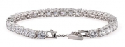 Valentines Gift 7.5 Rohdium Plated 5mm rd CZ Diamonds Tennis Bracelet