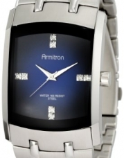 Armitron Men's 204507DBSV Swarovski Crystal Accented Silver-Tone Blue Degrade Dial Dress Watch