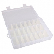 Sannysis(TM) Useful Adjustable 24 Compartment Plastic Storage Box Jewelry Earring Case (Clear)