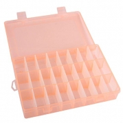 Sannysis(TM) Useful Adjustable 24 Compartment Plastic Storage Box Jewelry Earring Case (Orange)