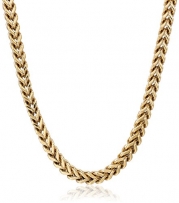 Men's Gold Ion Plated Stainless Steel Thick Foxtail Chain Necklace, 24