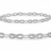 1/4ct Infinity Diamond Tennis Bracelet in Sterling Silver 7 inch