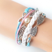 HUMASOL Glamour Charms Leather Suede Friendship Bracelet Gift