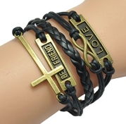 HUMASOL Glamour Charms Leather Suede Friendship Bracelet Gift