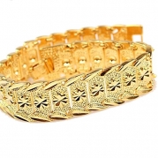 Wrist Chain 24k Gold Plated Noble Men's Women's Bracelets New Design Bangle