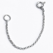 925 Sterling Silver Thin 1mm Dainty Necklace Extender Chain (6 Inches)