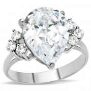 Big Rock 7 Stones- Promise Ring - Cubic Ziconia engagement rings for women. CZ Wedding ring with Faux Carat Stone. (8)