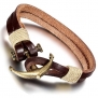 Flongo Men Women Unisex Brown Brass Anchor Bracelet Nautical Wristband, With Gift Bag