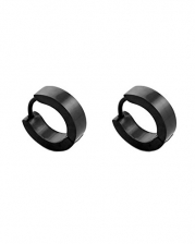 Black Men Unisex Huggie Earrings in Stainless Steel