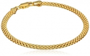 Gold Plated Sterling Silver Mesh Chain Bracelet, 7