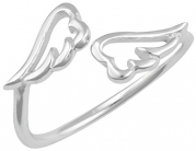 .925 Sterling Silver Angel Wings Knuckle Ring, Size 3.5