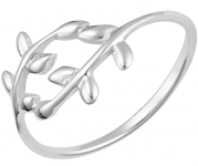 .925 Sterling Silver Double Vines Knuckle Ring, Size 3.5