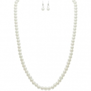 22 Imitation Pearl Necklace with Single Drop Earrings