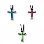 3 Pack Single Color Horseshoe Nail Cross Necklaces (Your Choice of Colors!)