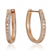 Jew :925 sterling silver rose gold plated hoop earrings big brand classic vintage woman jewelry