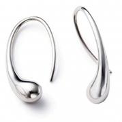 Skytech Men Women Fashion Women Teardrop Drop Hoop Plated 925 Sterling Silver Earrings Set