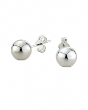 Bead Ball Earrings in Sterling Silver 2mm 3mm 4mm 5mm 6mm 7mm 8mm 9mm 10mm -2mm
