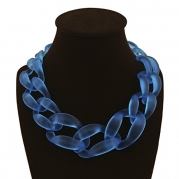 Eyourlife Fashion Womens Acrylic Collar Chunky Choker Statement Chain Necklace Dark Blue