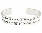 1 Corinthians 13 Love is patient verse brass cuff bracelet inspirational message
