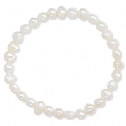 MMA White Cultured Freshwater Pearl Stretch Bracelet