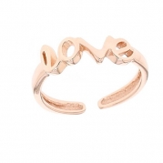 Rose Gold Plated .925 Sterling Silver Adjustable Love Design Toe Ring