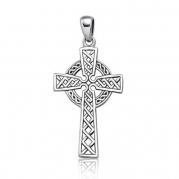 Bling Jewelry 925 Sterling Silver Celtic Cross Religious Pendant