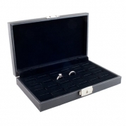 Wide Slot Jewelry Ring Display Storage Case Holds 24 Rings With Lock-cbc24