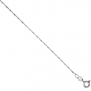 Sterling Silver Twisted Serpentine Chain Very Thin Diamond Cut 1.1mm Nickel Free Italy, 16 inch