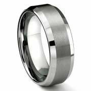 8MM Tungsten Metal Men's Wedding Band Ring in Comfort Fit and Matte Finish Sz 7.5