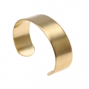 Solid Brass Flat Cuff Bracelet Base 19mm (0.75 Inch) Wide (1 Piece)