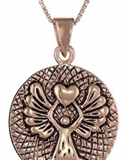 Sterling Silver Guardian Angel Reversible Angel Pendant Necklace, 18