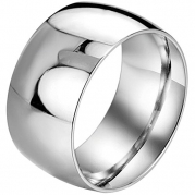 Men,Women's Wide 11mm Stainless Steel Ring Band Silver Classic Wedding Polished Size 7