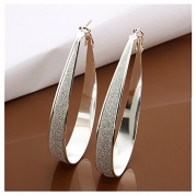 NYKKOLA Beautiful Jewelry 925 Sterling Silver Crystal Big Hoop Earrings