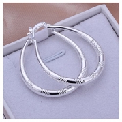 NYKKOLA Hot Fashion Jewelry Beautiful Classic 925 Silver Big Hoop Earrings