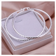 NYKKOLA Fashion 925 Style New Arrival Classic Design Solid Silver Big Hoop Earrings