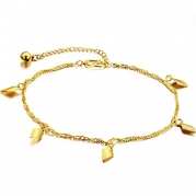 Opk Jewelry18k Yellow Gold Plated Pendant Anklet Charm Gold Chain Ankle Bracelet