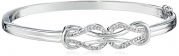 Sterling Silver Diamond Double-Knot Bangle Bracelet (1/4 cttw, J Color, I3 Clarity)