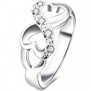 BOHG Jewelry Womens 925 Sterling Silver Plated Cubic Zirconia CZ Heart Infinity Symbol Ring Wedding Band Size 10