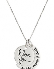 Sterling Silver I Love You To The Moon and Back Pendant Necklace, 18