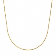 2mm Gold Plated Rope Link Chain Necklace, 18 Inches
