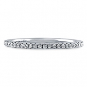 BERRICLE Sterling Silver 0.26 ct.tw Round Cubic Zirconia CZ Wedding Anniversary Eternity Band Ring