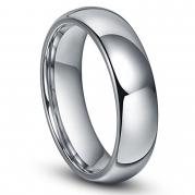6MM Tungsten Men's Plain Dome Wedding Band Ring Sz 4.0