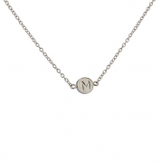 Lux Accessories Delicate Simple Round M Initial Name Pendant Necklace.