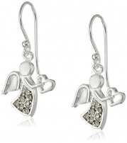 Silver Plated Holiday Angel Dangle Earrings