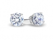 Cyber Monday Deal - 15% off on Solitaire Real 14k White Gold Round Diamond Stud Earrings (Color- IJ Clarity I1/I2) (0.25 carats)